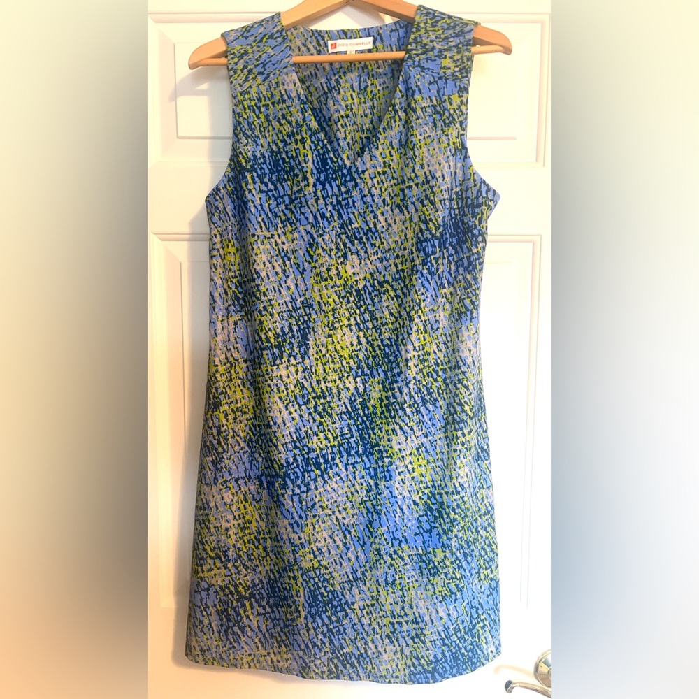 Jude Connally Vibrant Blue + Green Graphic Print Dress